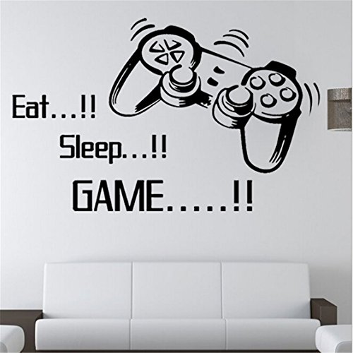TraveT EAT SLEEP GAME Wall Quote Sticker Window Decal Sticker Home Decor