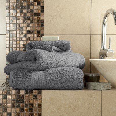 Coton égyptien 700 g/m² Extra Doux de qualité supérieure de luxe Miami 6 pièces Ensemble de serviettes de bain, Charbon de bois