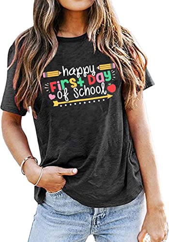 FAYALEQ Happy First Day of School Shirt for Women...