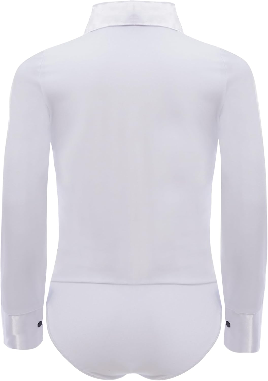Kids Boys Long Sleeve Latin Dance Shirt Leotard Professional Ballroom Salsa Tango Romper Top with Bowtie