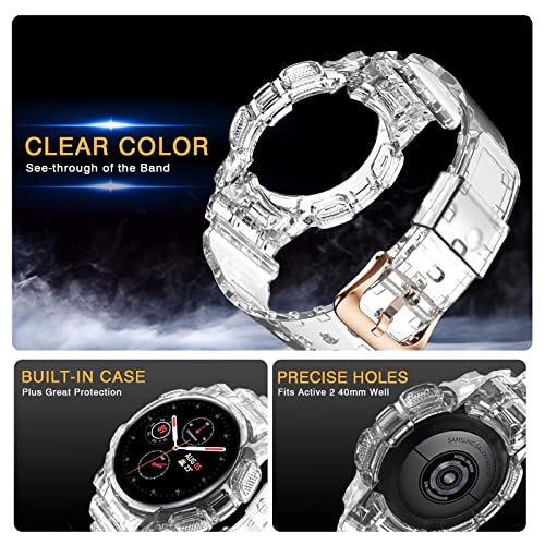 Sangles + étui pour Samsung Galaxy Watch Active 2 40 mm en TPU rose - 6