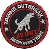 7,6 cm rotonda dimensioni Zombie Outbreak Response Team K9 unità ricamata Patch Hook e Loop Backed Badge per imbracatura tattico cane gilet