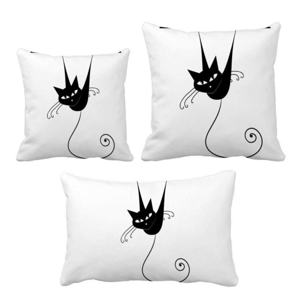 Housse de coussin chat noir rail d'escalade taie oreiller canapé moderne