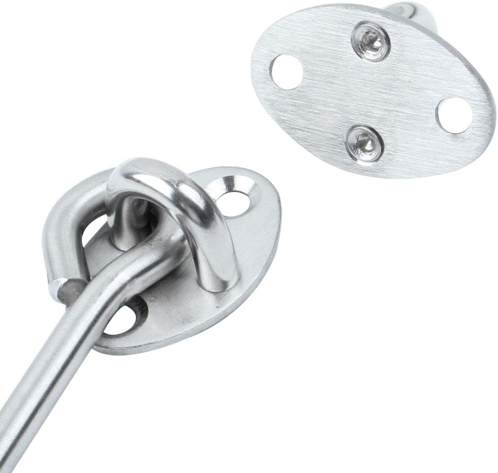 Sourcingmap Stainless Steel 15.4 Inch Door Window Cabinet Shed Gate Latch Lock Catch Eye Cabin Hook 2pcs, 15.4" Length - Image 5