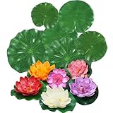 Photo Gallery mhygktxra 12 fiori di loto artificiali galleggianti in schiuma con cuscinetti finti di giglio, ornamento realistico perfetto per la decorazione di casa, giardino, stagno, decorazioni indiane diwali, Photo Gallery mhygktxra 12 fiori di loto artificiali galleggianti in schiuma con cuscinetti finti di giglio, ornamento realistico perfetto per la decorazione di casa, giardino, stagno, decorazioni indiane diwali,