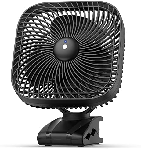 18000mAh Rechargeable Portable Fan with Light, 8-inch Battery Operated Clip on Fan, 44 Hours Work Time, Quiet, Strong Airflow USB Fan, 4 Speeds Personal Fan, Ideal for Outdoor Camping Hurricane