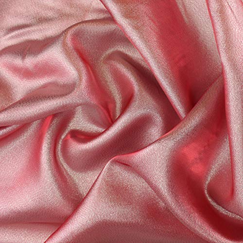 ALMACENES CASA ANGEL Tejido DE LAMÉ Tonos Pasteles TORNASOL Serie Goya Ancho 145cm por Metro (Rojo, 1 Metro)