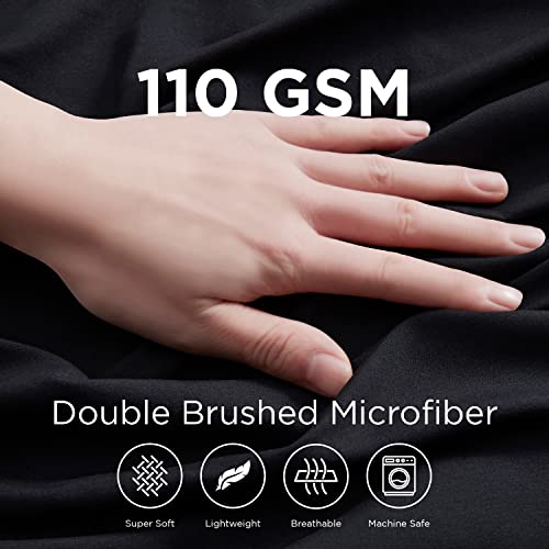 Empyrean Extra Deep Pocket King Fitted Sheet - Black Fitted Sheet King Size, Soft King Size Fitted Sheet For 18 To 24 Inch Mattresses, Luxury King Fitted Sheet Deep Pocket With Corner Straps #TOP1