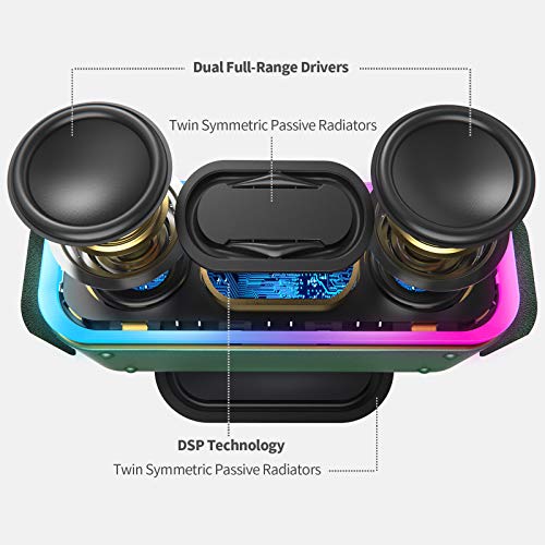 Bluetooth-Speaker-DOSS-SoundBox-Pro-Wireless-Bluetooth-Speaker-with-24W-Impressive-Sound-Booming-Bass-IPX5-Waterproof-15Hrs-Playtime-Wireless-Stereo-Pairing-Mixed-Colors-Lights-66-FT-Green