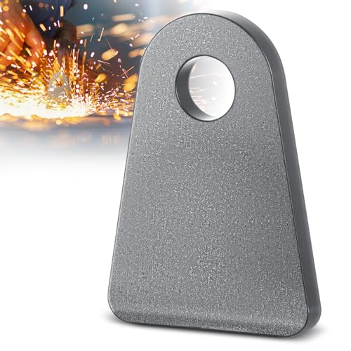 Hicarer 5 Pcs Steel Weld on Tab Universal Shock Mount Flat Tab Brackets Steel Gusset Welding Accessories, with a 1/2" Hole, 1/4" Thick (Flat Mount)