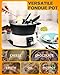 Saenchue 3-Quart Electric Fondue Pot Set – Stainless Steel Fondue Pot with 8 Color-Coded Forks, 3-Mode Adjustable Temperature Control for Cheese, Chocolate, Oil, and Hotpot, Model FD-10B