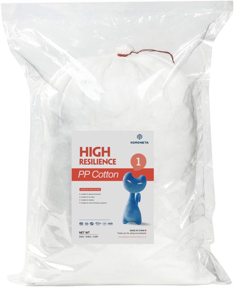 KORONETA 250g/8.8oz Premium Polyester Fiber,White,Doll or Pillow Stuffing