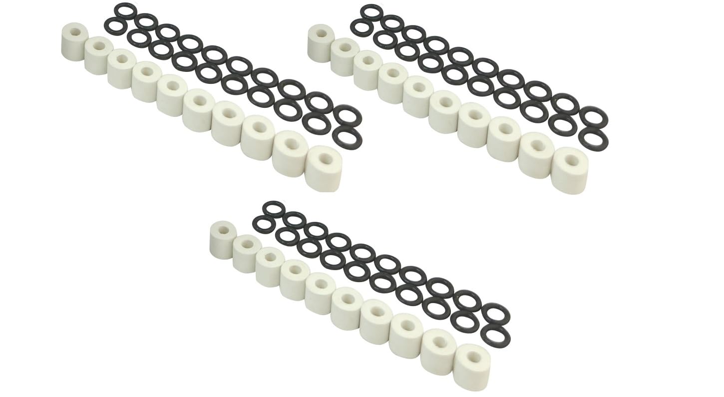Bridge Seal Set for Injector - 20 O-Rings and 10 White End Seals or Caps - Fits Bridge Injector and Other Bridges (3 Pack)
