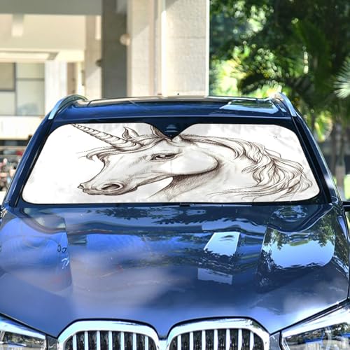 Car Windshield Sun Shade, Dreamy Unicorn J Windshield Sunshades Sun Visor Protector Foldable Blocks UV Rays