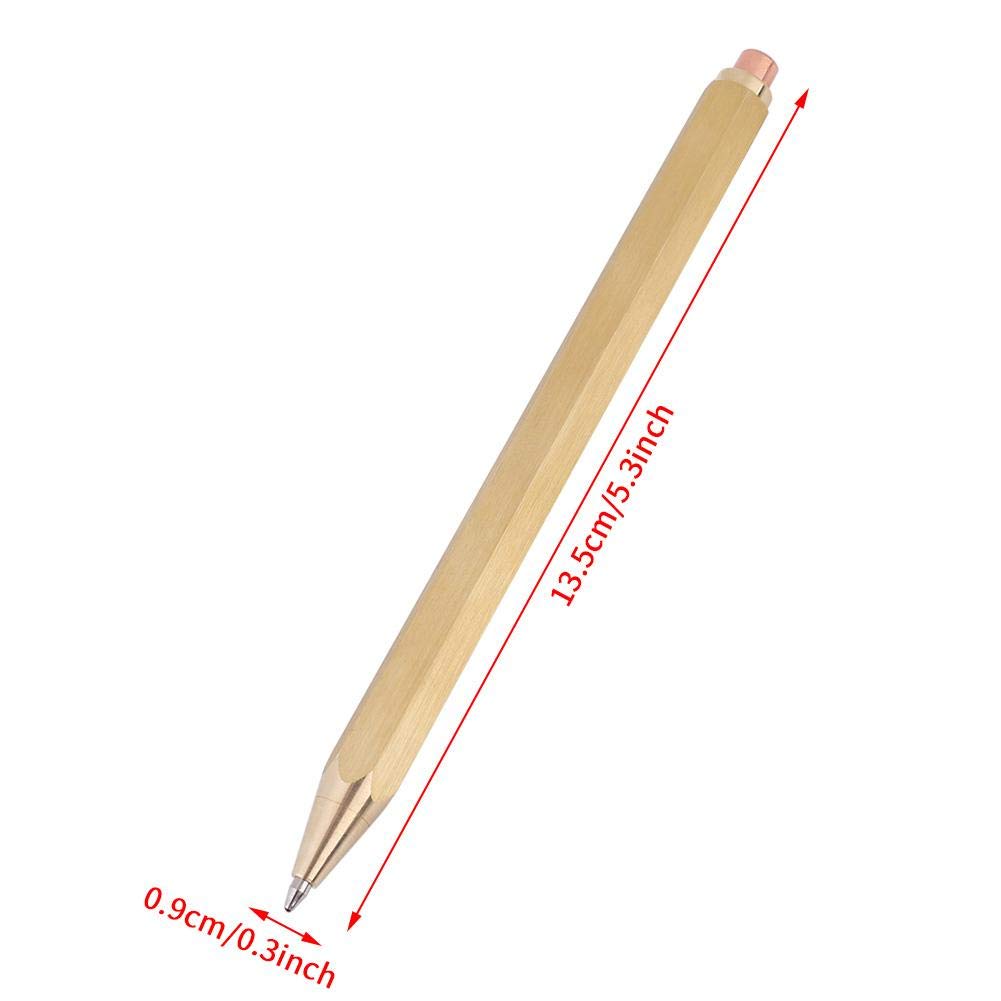 Stylo à Bille En Laiton Massif – Cuivre Et Laiton, Recharge G2, écriture Noire, 13,5 Cm