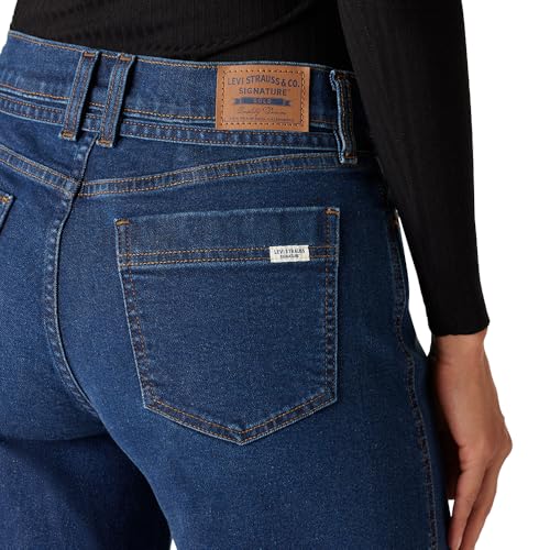 Levi Strauss Signature Gold Women's Heritage Belted Wide Leg Jeans Mid-Rise Stretch Denim (Available in Plus), Bayou Blues, 2 - image 6