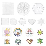 Steckplatten Bügelperlen, 8pcs 5mm Bügelperlen Steckplatte, Bügelperlen Platten Bügelperlen Vorlagen, Steckplatten für Bügelperlen Vorlagen Bügelperlenplattenset kreativer Bastelspaß