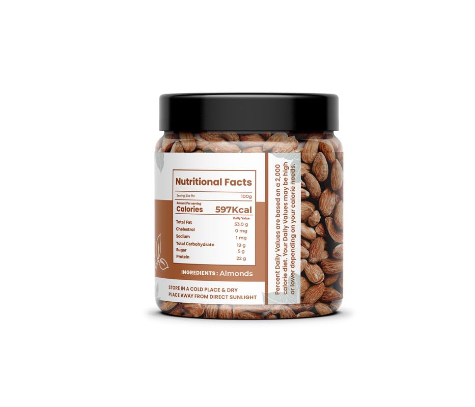 Image of Avogro Natural Premium Californian Almonds | Real Nuts Badam Giri| High in Fiber | Rich in Protein | Magnesium, Phosphorus, Dietary Fibre | Nuts & Dry Fruits | (1 kg)