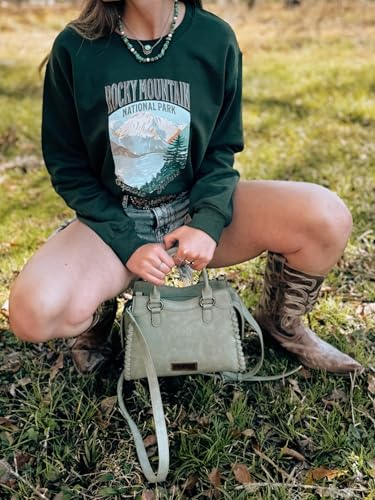 Image of Montana West Wrangler Purses for Women Small Crossbody Purse Green Satchel Tote Handbags Cute Top Handle Handbags WG183-8300GN