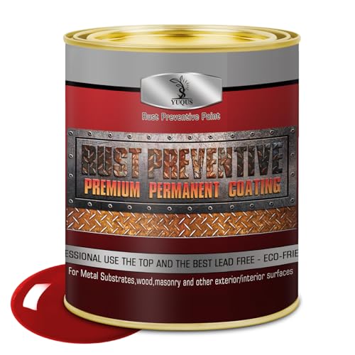 Yuqus Metal Anti-rust Paint Red, High Gloss 32 Fl Oz, Metal Primer And Protec...