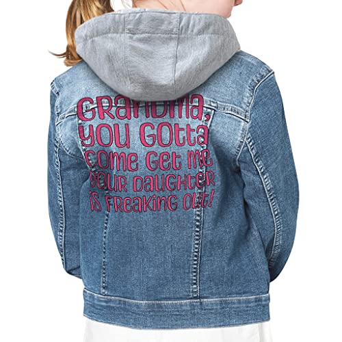 Your Daughter Is Freaking Out Hooded Denim Jacket for Kids - Print Jean Jacket - Unique Denim Jacket for Kids