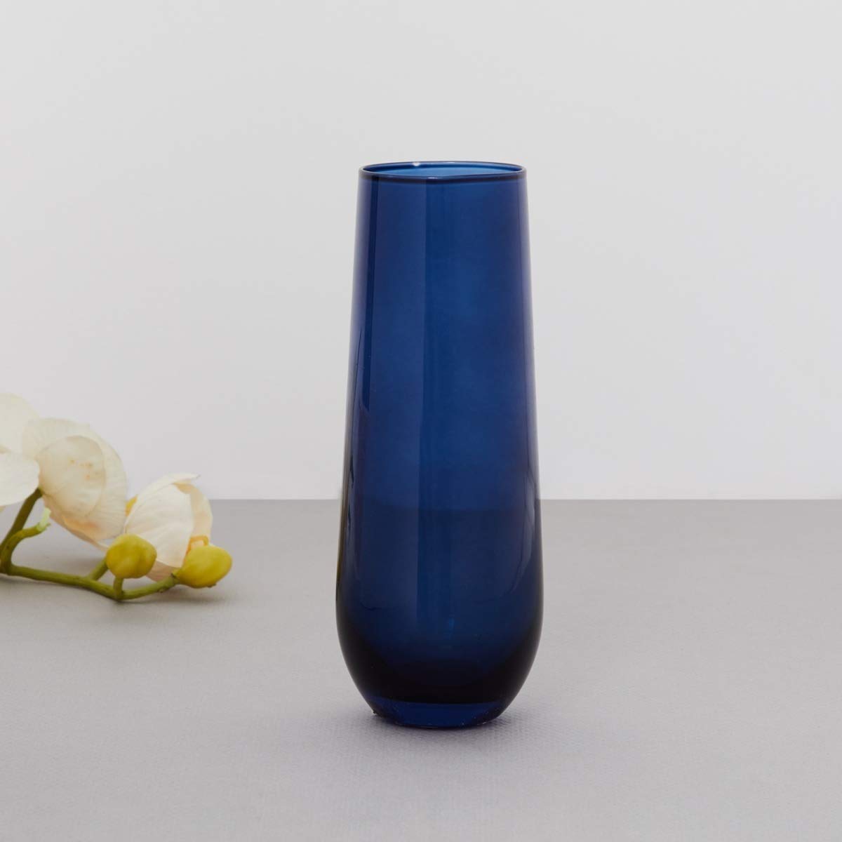 Buy Home Centre EADRIC Oval Glass Vase Blue Online at Low Prices in