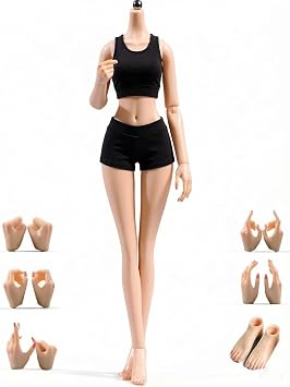 1/6 Scale Female Body 12 Inch Ultra Flexible Seamless Makeup Body Stainless Steel Skeleton Miniature Action Figure Model Doll Collection with Removable Feet Normal Skin, Anime Girl Body