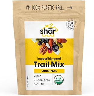 Shār Snacks Healthy, Organic, Trail Mix with Nuts & Dried Fruit - Gluten-Free, Heart Healthy Snacks, Plastic-Free Packaging