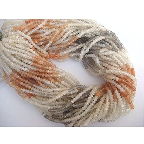 Multi Moonstone rondelles 3.5mm pour fabriquer des bijoux personnalisés