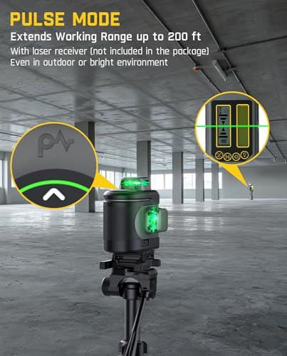 Fanttik D16 APEX Professional Laser Level 4 x 360°, 16 Lines Self-Leveling Cross Line Laser with LED Screen for Construction, 5200 mAh Battery Rechargeable, Magnetic Support and Shoulder Bag