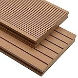  Willood WPC Massive Terrassendielen mit Zubehör 10 m² 2,2 m Teak