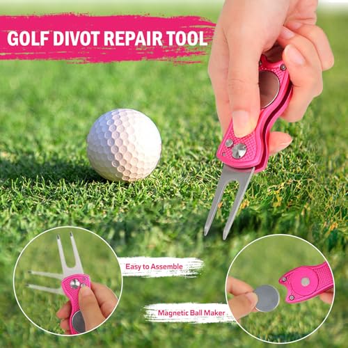 HUIJUTCHEN Akcesoria golfowe, szczotka do czyszczenia kijów golfowych z butelką z rozpylaczem z mikrofibry, zestaw ręczników golfowych do toreb na kije golfowe, torba do przechowywania piłek
