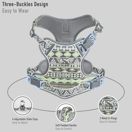 No Pull Dog Harness with 2 Metal D-Rings, Easy on/Off Dog Vest with Neck Buckle, No Need Over Head, Easy Walk Escapeproof No Choke Reflective Breathable, Harness for Large Dogs - Image 4