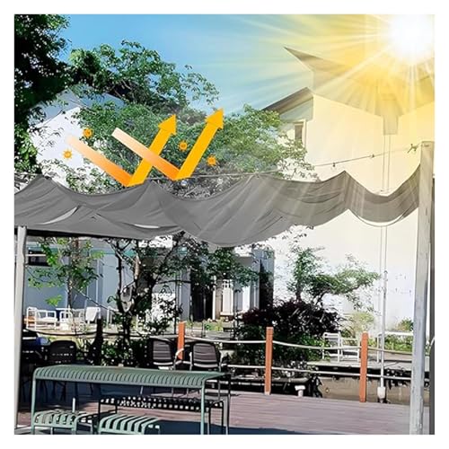 Voile d'ombrage rétractable ondulée imperméable 2.7x8m avec kit de montage - 3