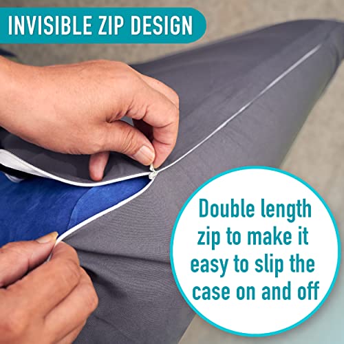 Circa Air Wedge Pillow Cover - Bed Wedge Pillow Case For Inflatable Wedge Pillow (24X24X8) Ultra Soft, 100% Mircofiber With Zip Cover, Machine Washable, Dark Gray #TOP3