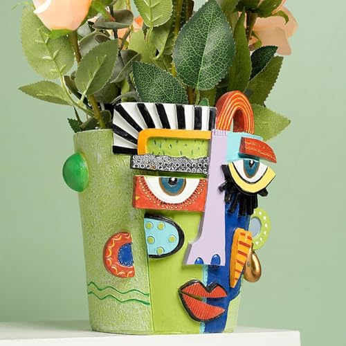 Pot de Visage Teksome cache-pot extérieur déco intérieur jardin 15cm - 8