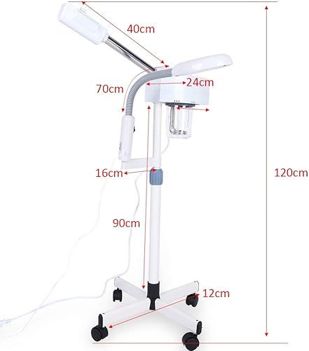 Miniatura 4 de Vaporizadores faciales, spa belleza multifunción vaporizador facial 3X LED con aumento de lámpara de pie salón belleza equipo de cuidado de la piel,