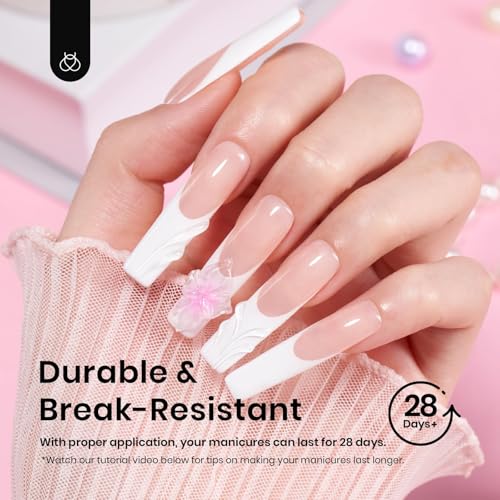 Image of Beetles Gel Nail Tips Long Square 10 Sizes, 288Pcs Pre Shaped Half Matte