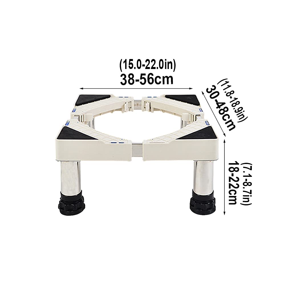 Mini Monoblock Klima Anlage Sockel Untergestell Länge 38-56cm Geschirrspüler Sockel ?Kühlschrankständer mit 4 Edelstahl Füßen Basis für Geschirrspüler, Möbelträger, 150kg (18-22cm)