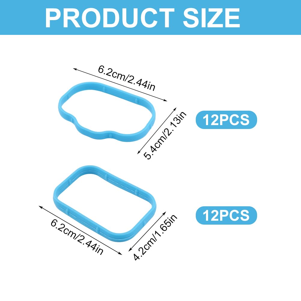 24 Pcs Intake Manifold Gaskets, Intake Manifold Rubber Sealing Gasket, Lower & Upper Rubber Sealing Gasket Plenum Set Fits