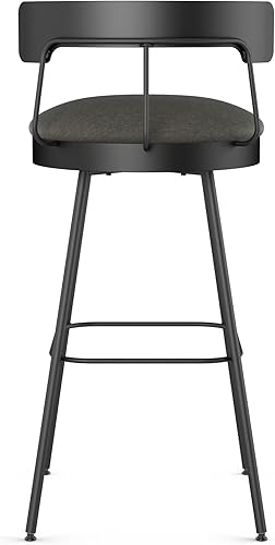 Miniatura 4 de Amisco Monza - Taburete giratorio de poliuretano de 26.25 pulgadas en gris oscuronegro