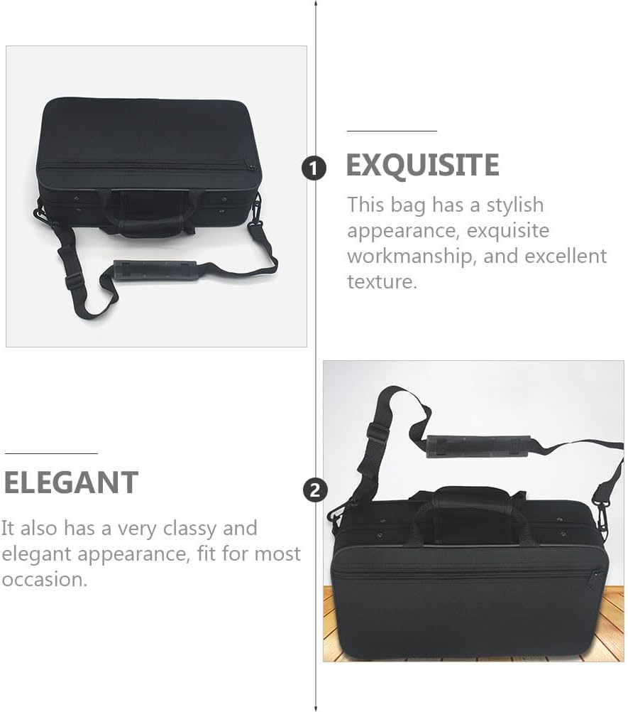 GALPADA Portable Canvas Clarinet Case with Shoulder Strap Durable Padded Storage Holder Bag for Clarinet Lightweight and Protective Gig Bag for