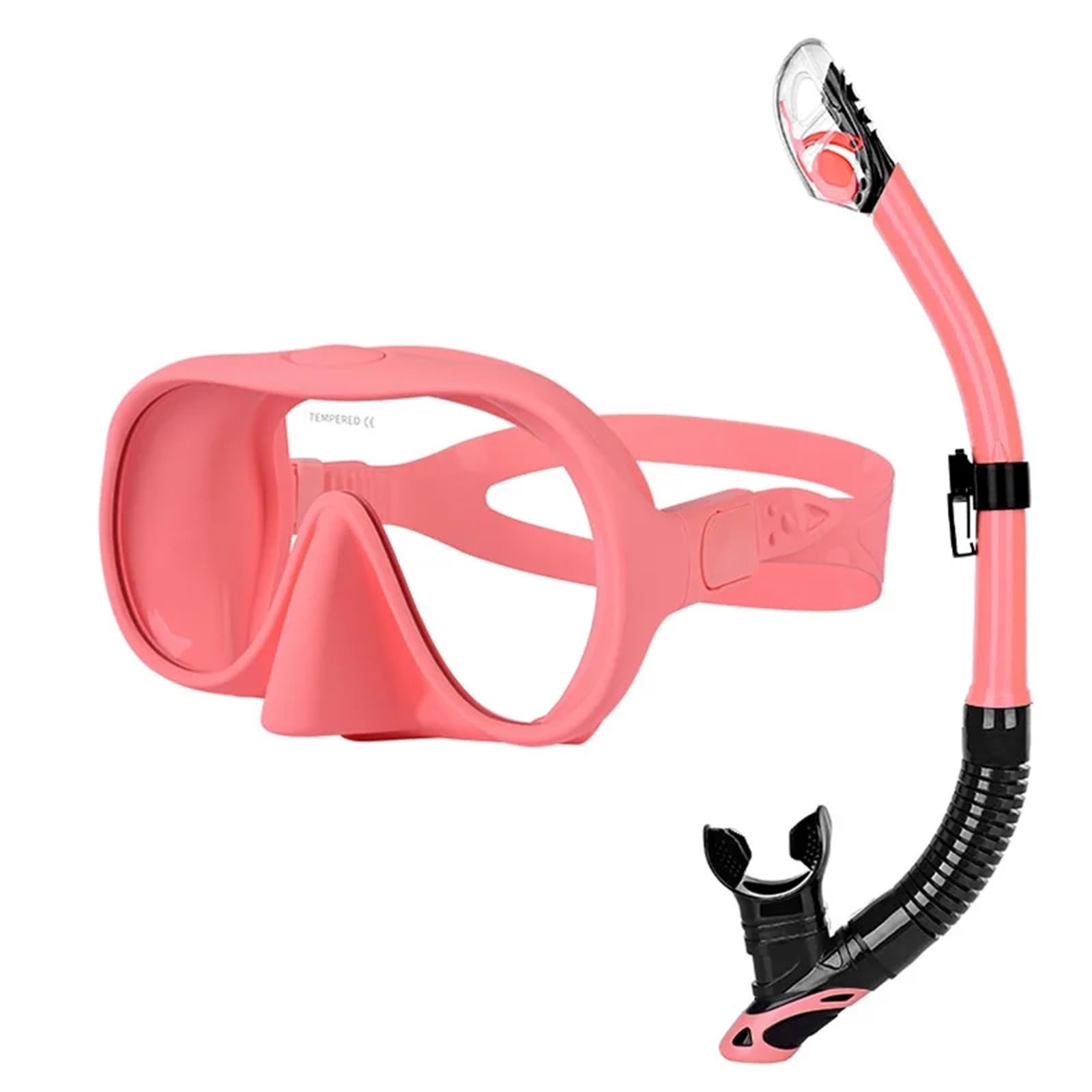Maschera Maschera da Snorkeling in Vetro temperato, Maschera da Sub per Adulti e Giovani, Occhiali da Nuoto Anti-perdite con Maschera nasale Snorkeling Mask(QFT-FEN2)