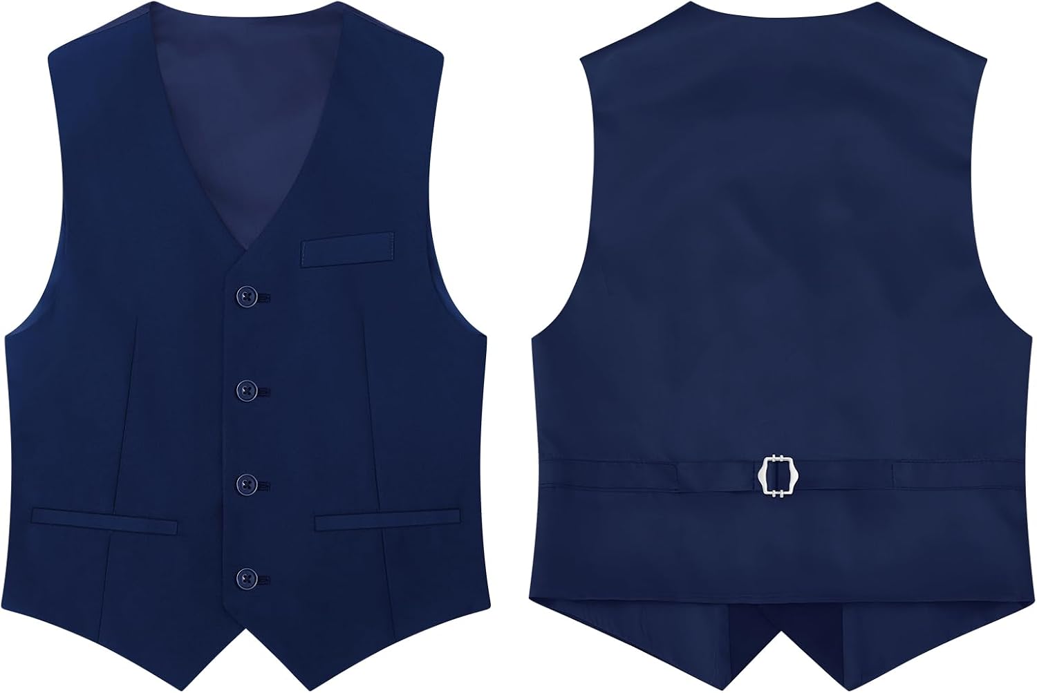 Boys Dark Blue Slim Fit Vest Suit Set Kids Youth Teen Toddler Dresswear Tuxedo Communion Dress Clothes Wedding Ring Bearer Outfit Size 7