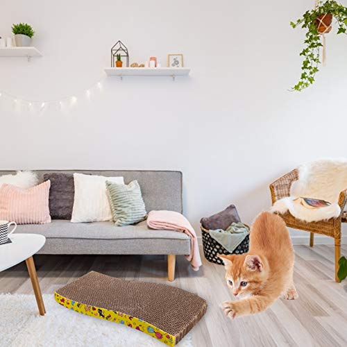 Balacoo — Cama retangular para arranhão para gatos e gatos, raspadinha, para gatinho, cor aleatória,