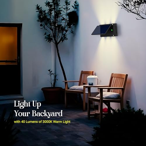 Image of Dylect Eco LED Solar Light, Up Down Solar Light Outdoor for Garden, Terrace, Doorway, Upto 12Hr Working, Auto On-Off (3000K, Warm White)