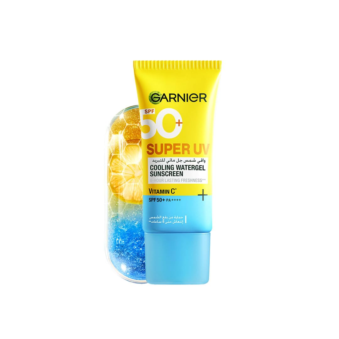 Garnier Bright Complete Super UV Cooling Gel 30ml – Lightweight Daily Face Gel with UV Protection & Fresh Cooling Finish, Hydrates & Brightens Dull Skin, Non-Greasy