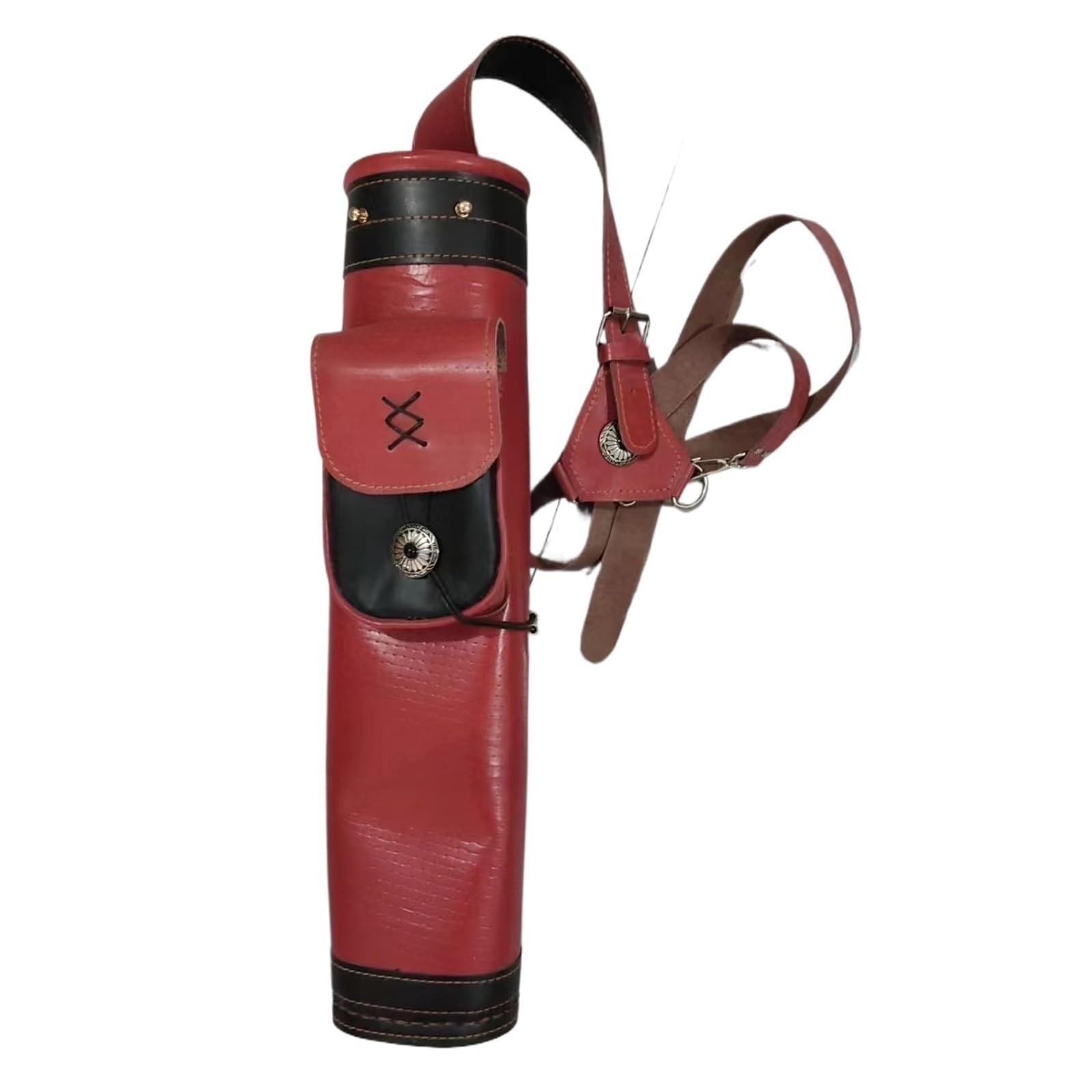 WDWDW Archery Arrow Quiver Holder Back Bag Shoulder, Leather Multicolor