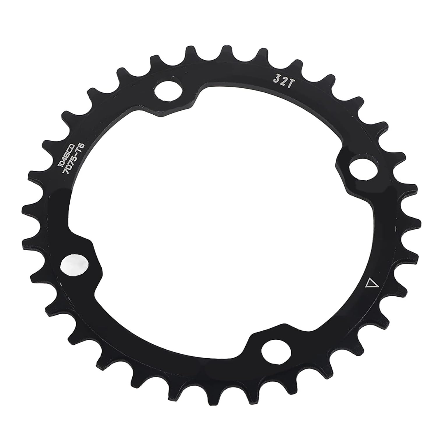 Dioche Narrow Wide Chainring, Single Chainring, 32/34/36/38 Carbon Steel Narrow Wide Chainring for BCD 104mm Speed Fat Mountain (32T-Black)