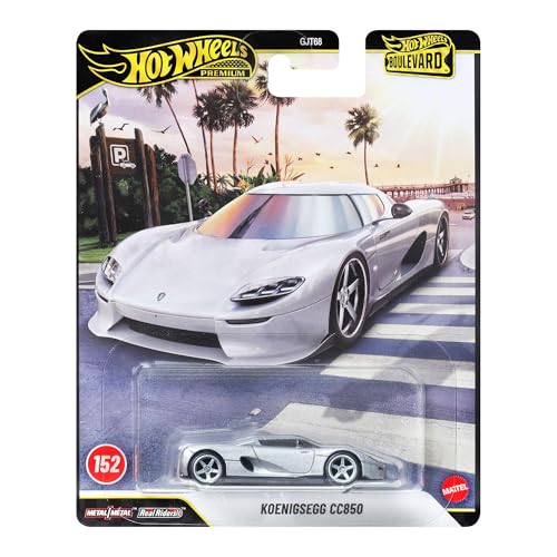 Image of Hot Wheels Koenigsegg CC850 Boulevard Vehicle, 1 Premium 1:64 Scale Sports Car, Full Metal Body Construction & Real Riders Tires, Toy for Collectors & Car Enthusiasts